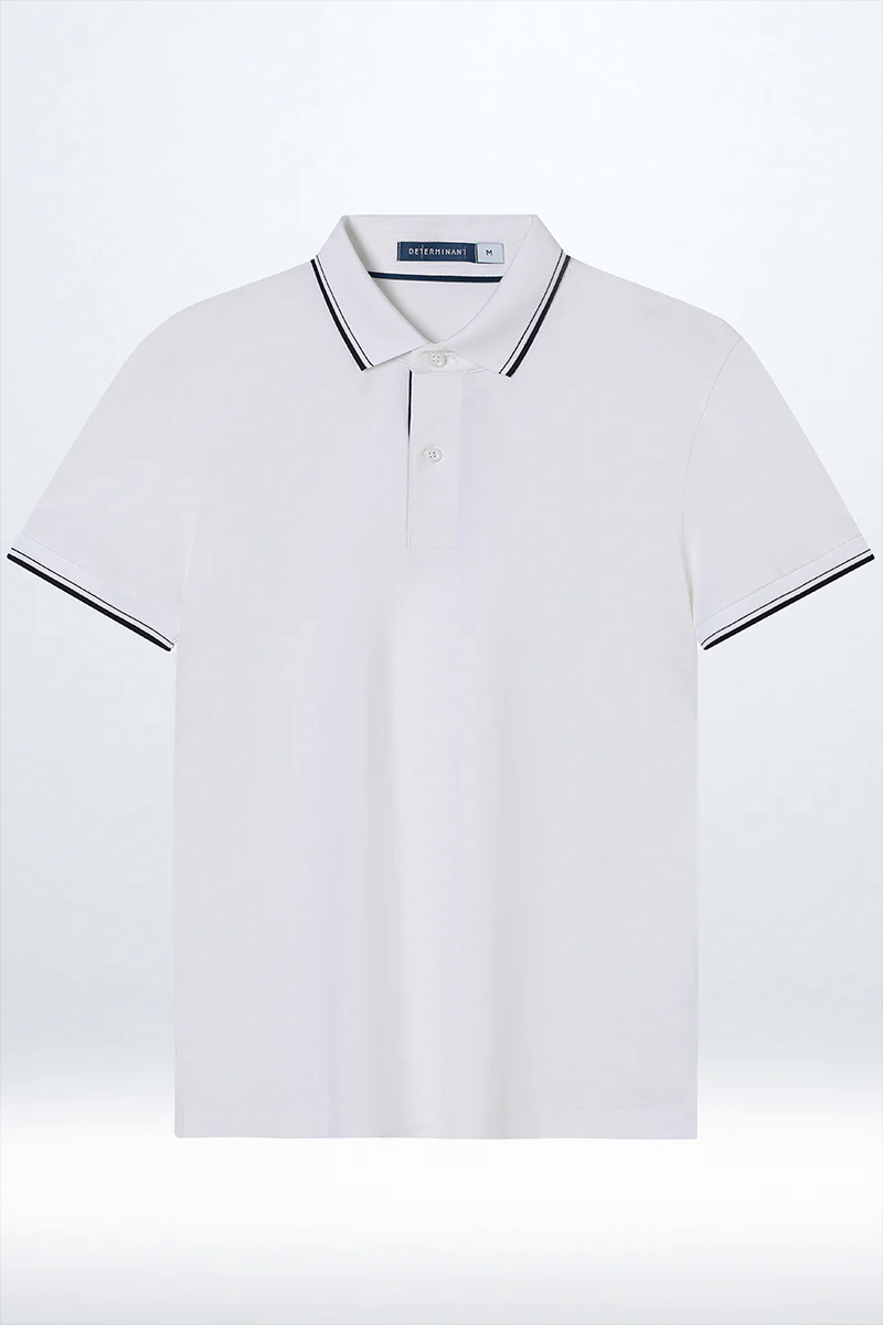 Pique Tipped Polo | White WH001Z Pique Tipped Polo | White WH001Z