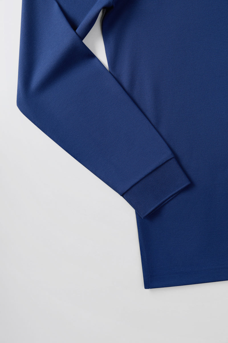 Pique Long Sleeve Polo | Blue NYE073 Pique Long Sleeve Polo | Blue NYE073