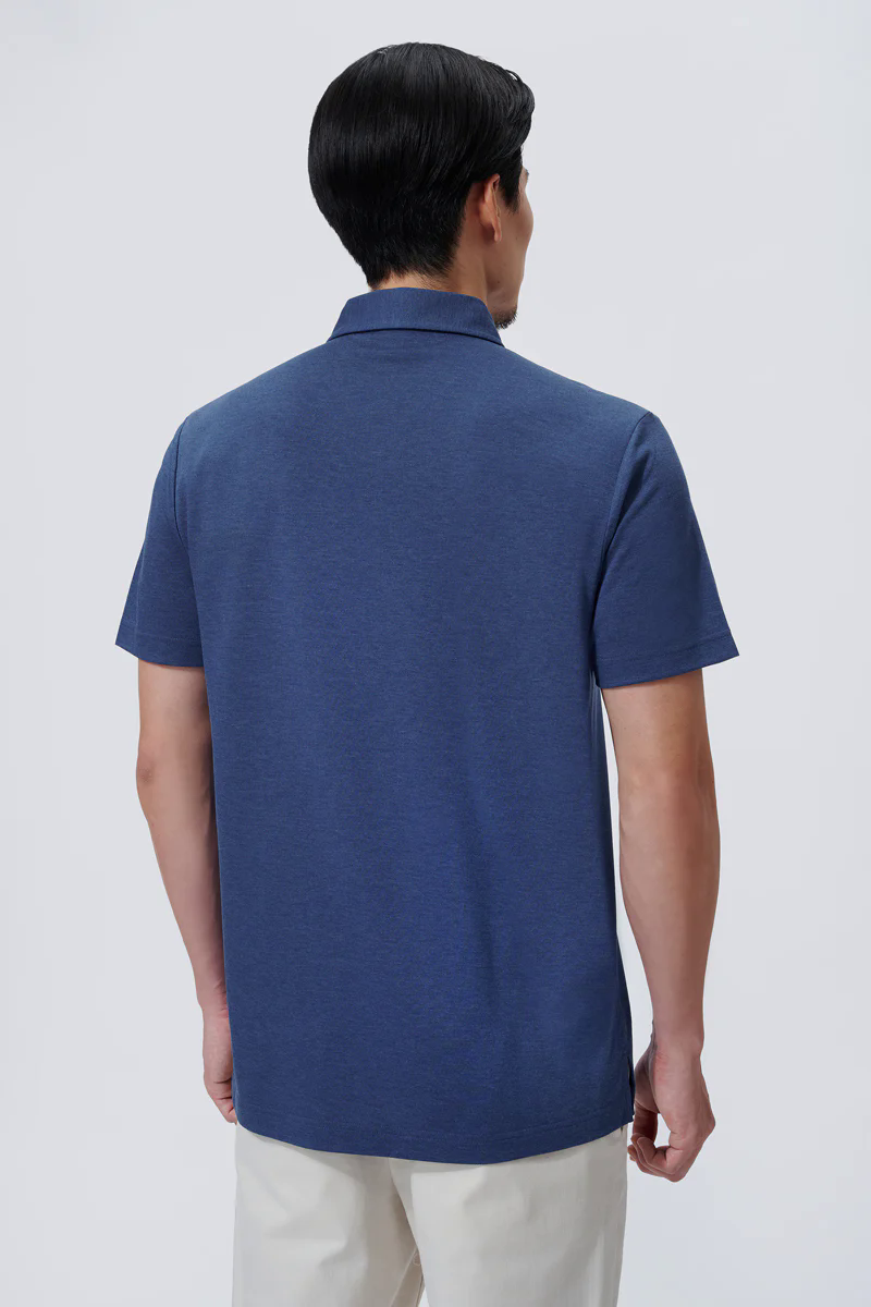 Supreme Cotton-Silk Pique Polo | Blue EB1258 Supreme Cotton-Silk Pique Polo | Blue EB1258