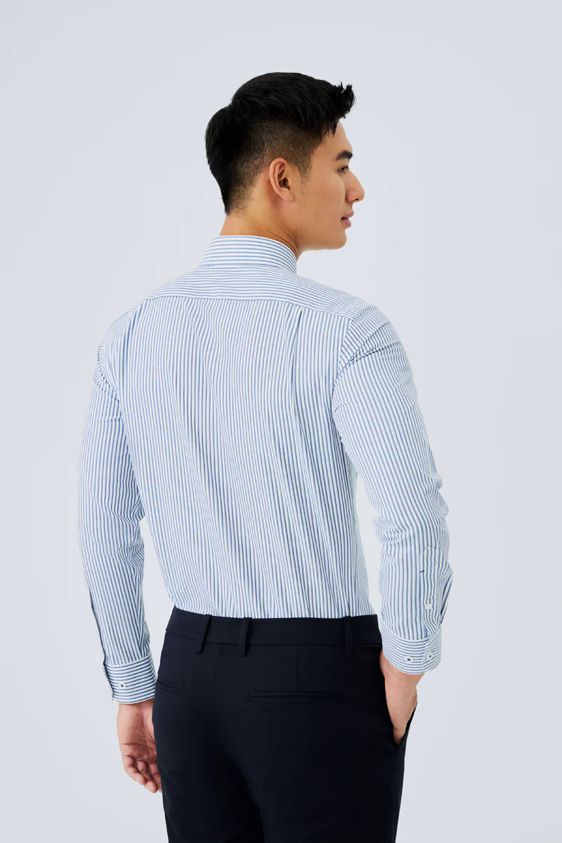 Waterless Dye Dress Shirt | Dark Blue Stripes 22565N Waterless Dye Dress Shirt | Dark Blue Stripes 22565N