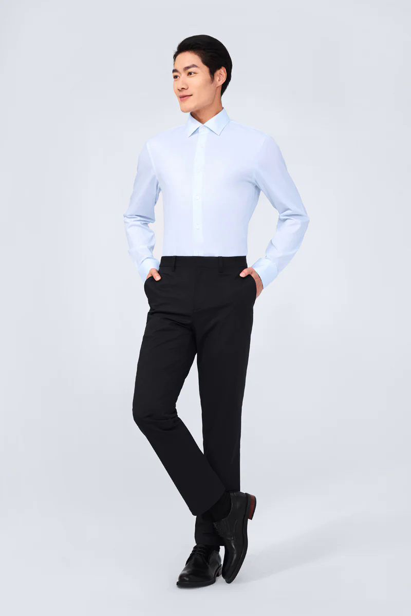 Supreme Cotton-Silk Twill Dress Shirt | Light Blue Stripes 15902N Supreme Cotton-Silk Twill Dress Shirt | Light Blue Stripes 15902N