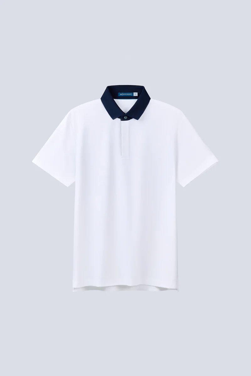 Pique Contrast Collar Polo | White WH001Z