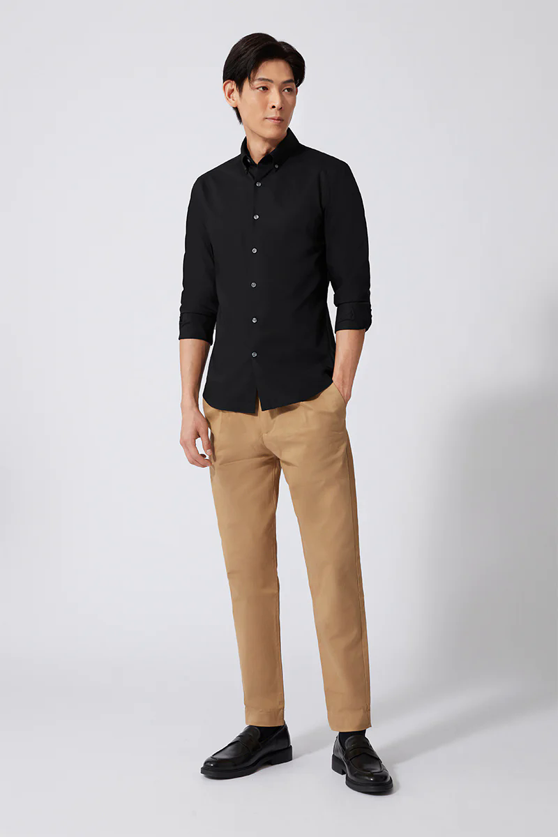 Poplin Button-Down Smart Shirt | Black BKFD01 Poplin Button-Down Smart Shirt | Black BKFD01