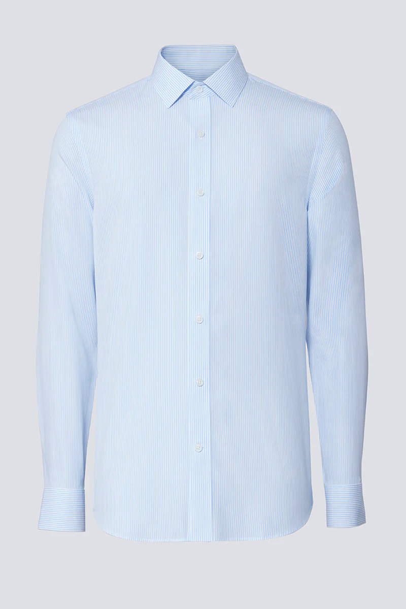 Wrinkle-Free Poplin Dress Shirt | Light Blue Stripes 15103N Wrinkle-Free Poplin Dress Shirt | Light Blue Stripes 15103N