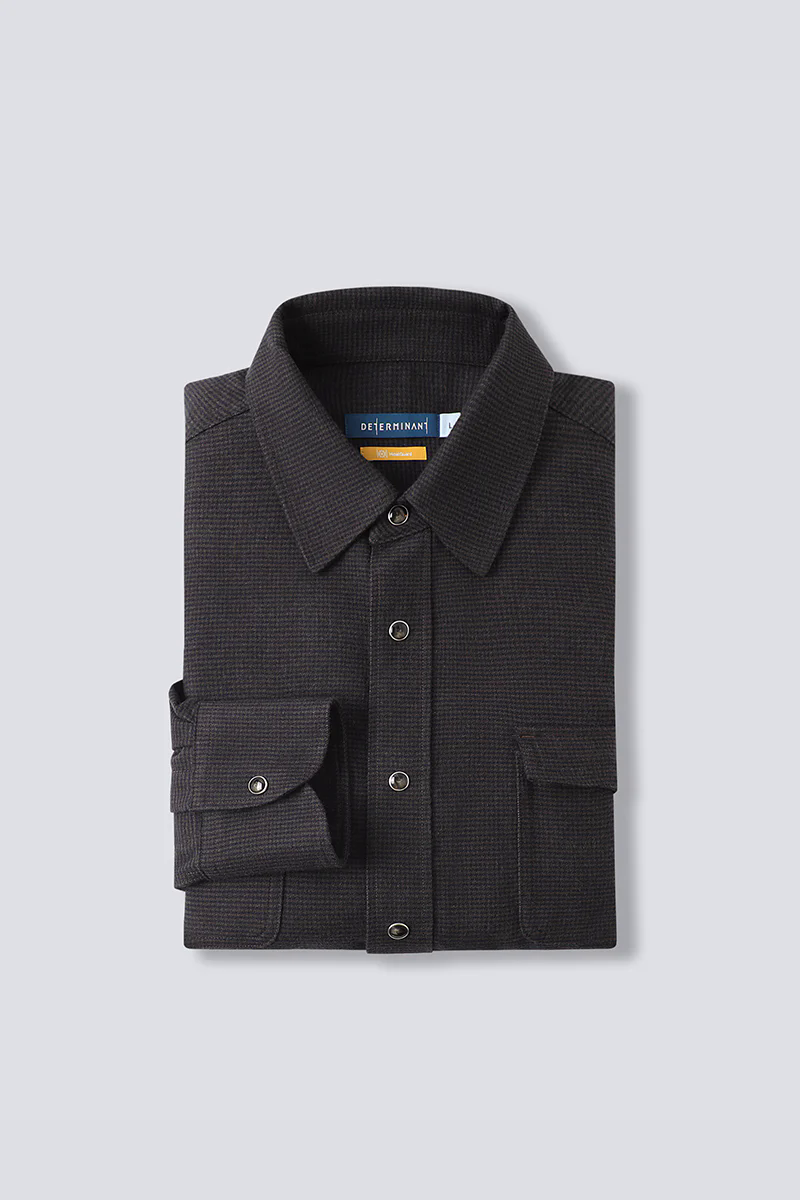 HeatGuard Casual Shirt Jacket | Brown Semi Plain 6098NZ
