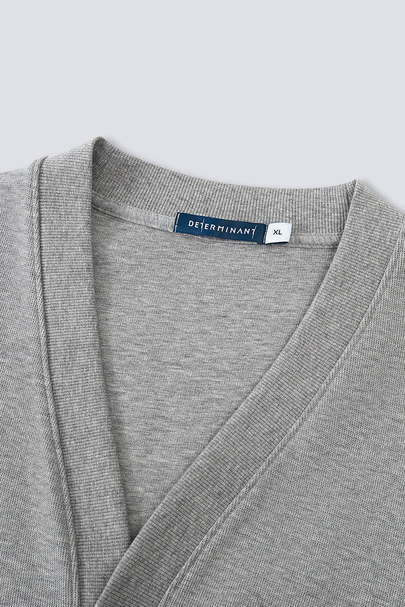 Merino-Blend French Rib Cardigan | Grey EBC054 Merino-Blend French Rib Cardigan | Grey EBC054
