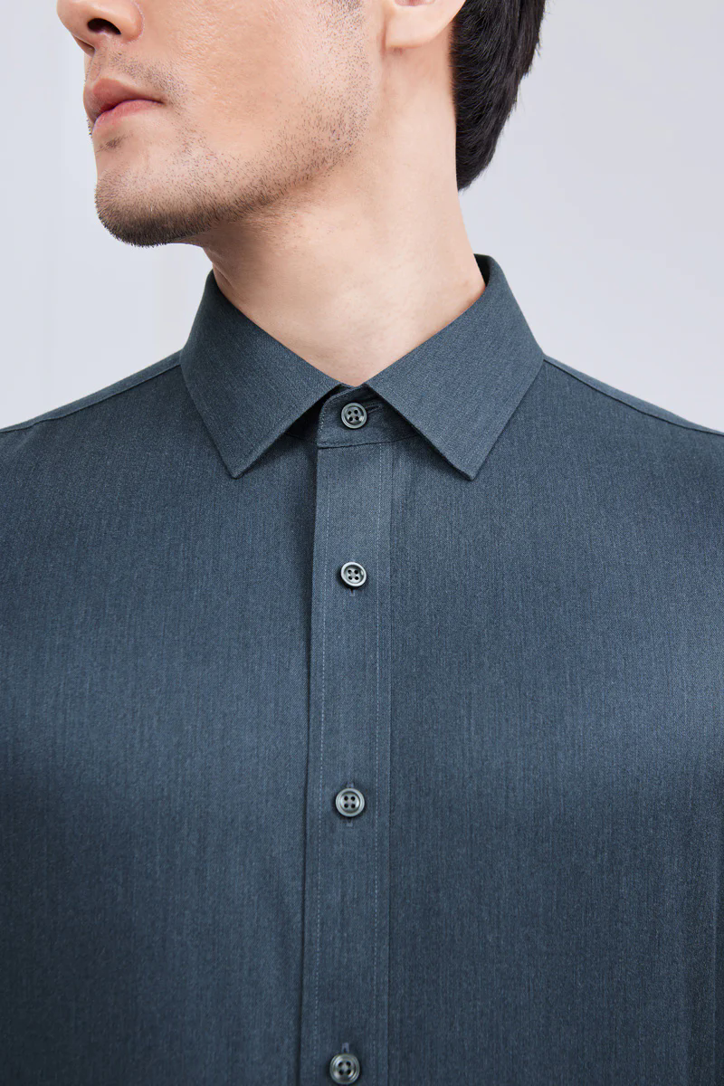 Wrinkle-Free Twill Heather Dress Shirt | Grey Blue 27790N Wrinkle-Free Twill Heather Dress Shirt | Grey Blue 27790N