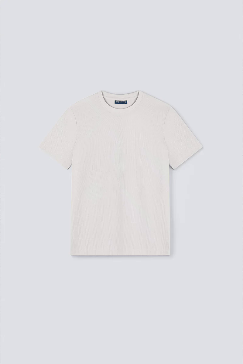 Waffle Crew Neck T-Shirt | Light Grey GYFL01