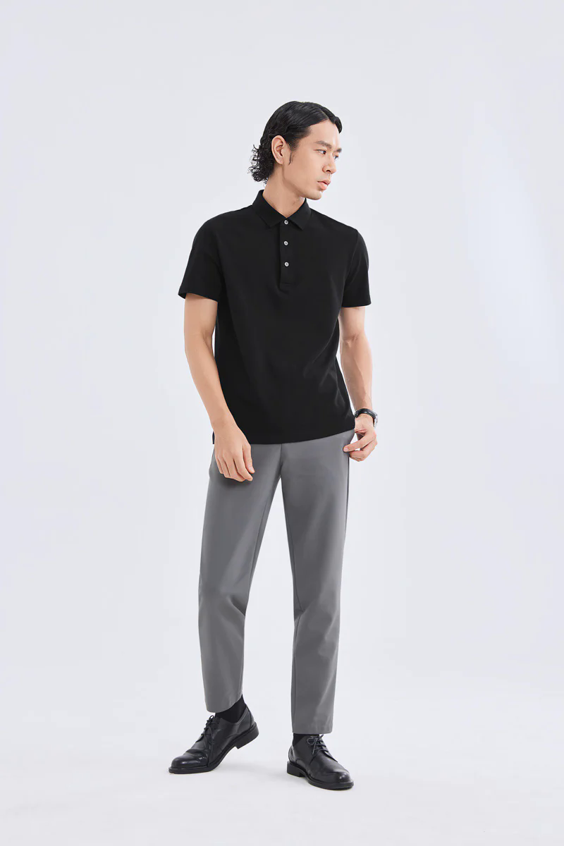 Waterless Dye Pique Polo | Black BKYD01 Waterless Dye Pique Polo | Black BKYD01