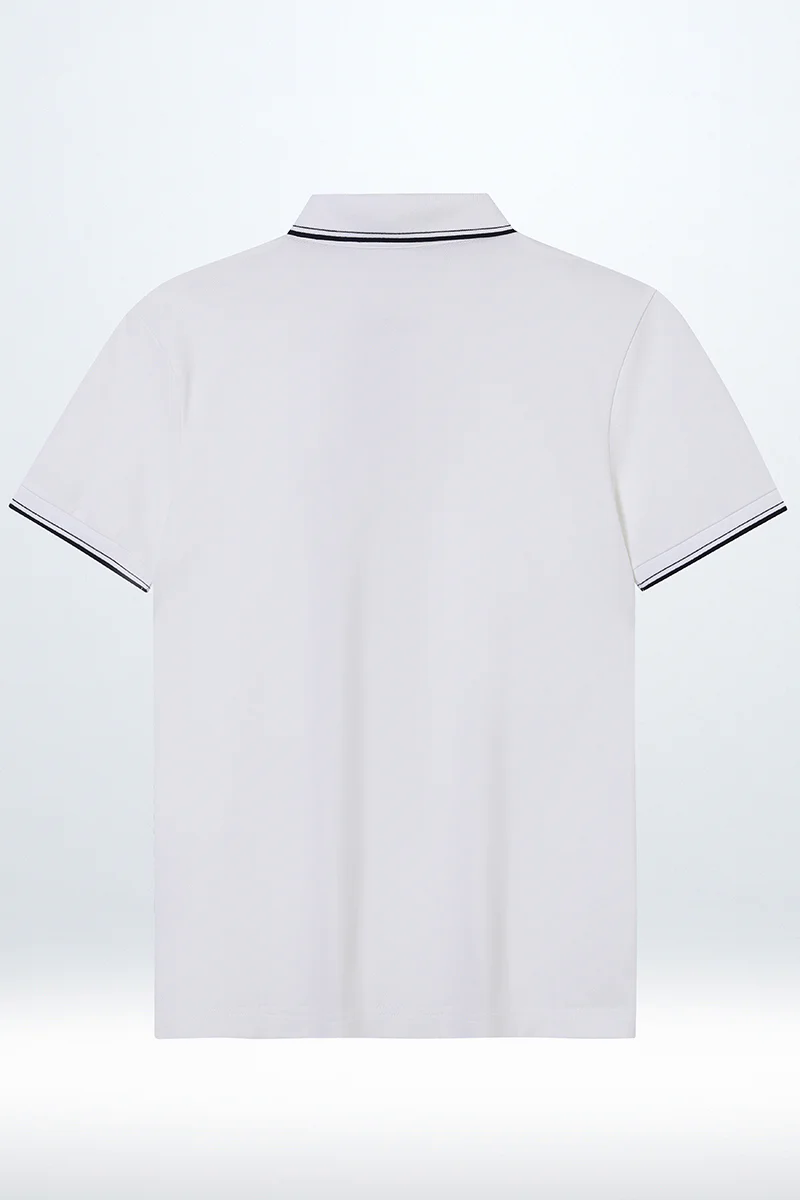 Pique Tipped Polo | White WH001Z Pique Tipped Polo | White WH001Z