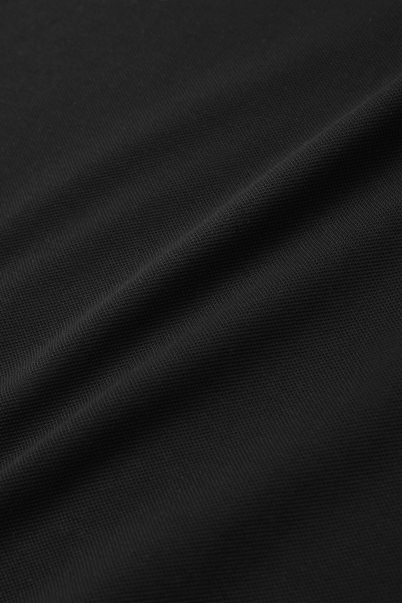Pique Tipped Polo | Black BKFD01