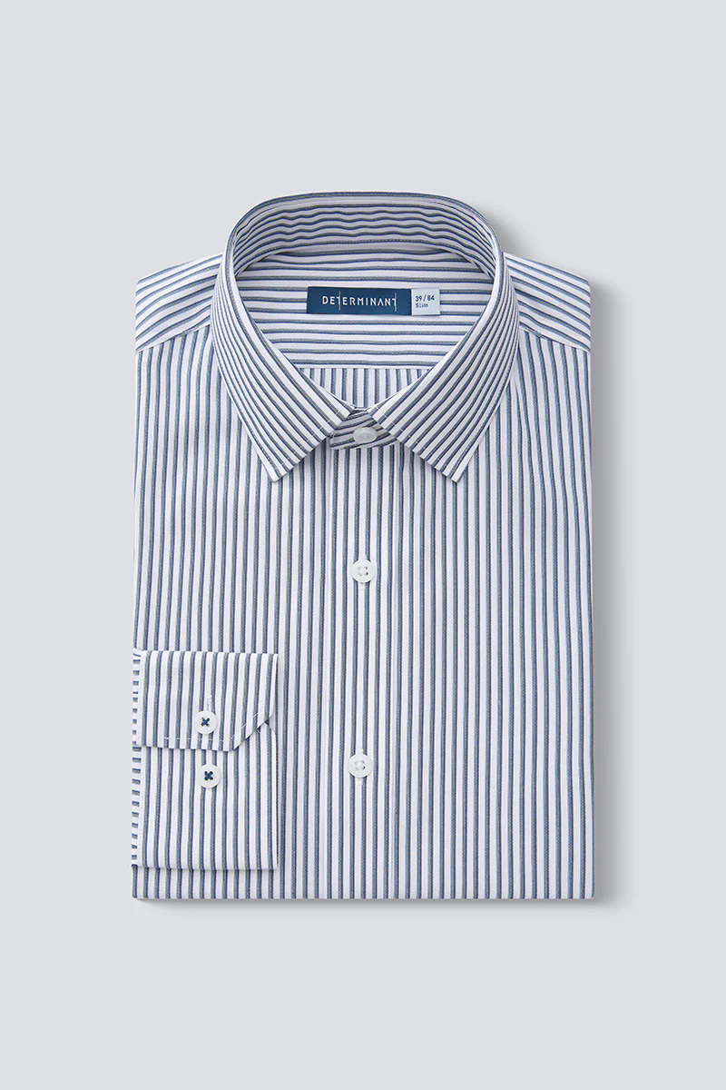 Waterless Dye Dress Shirt | Dark Blue Stripes 22565N Waterless Dye Dress Shirt | Dark Blue Stripes 22565N