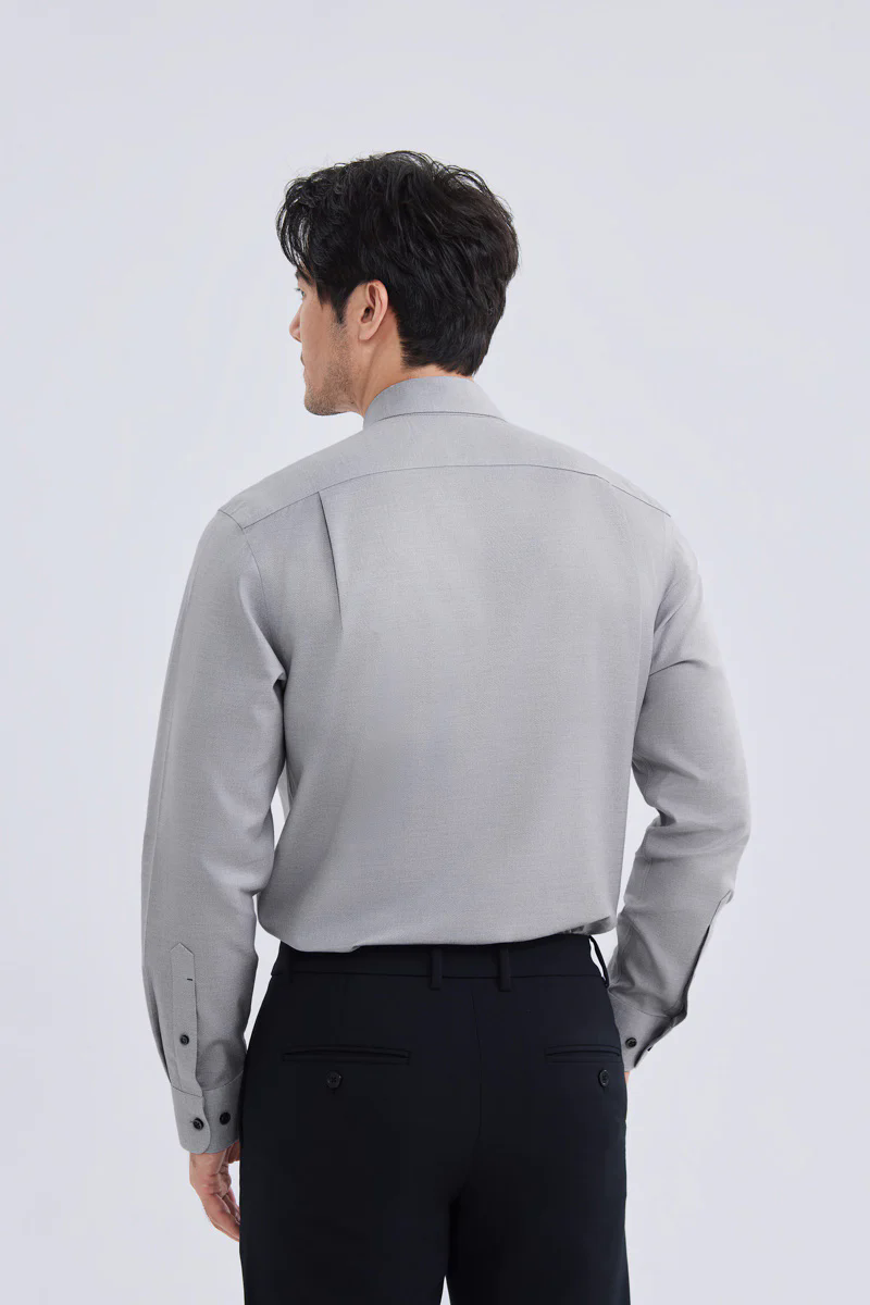 Waterless Dye Button-Down Smart Shirt | Grey 25238N Waterless Dye Button-Down Smart Shirt | Grey 25238N