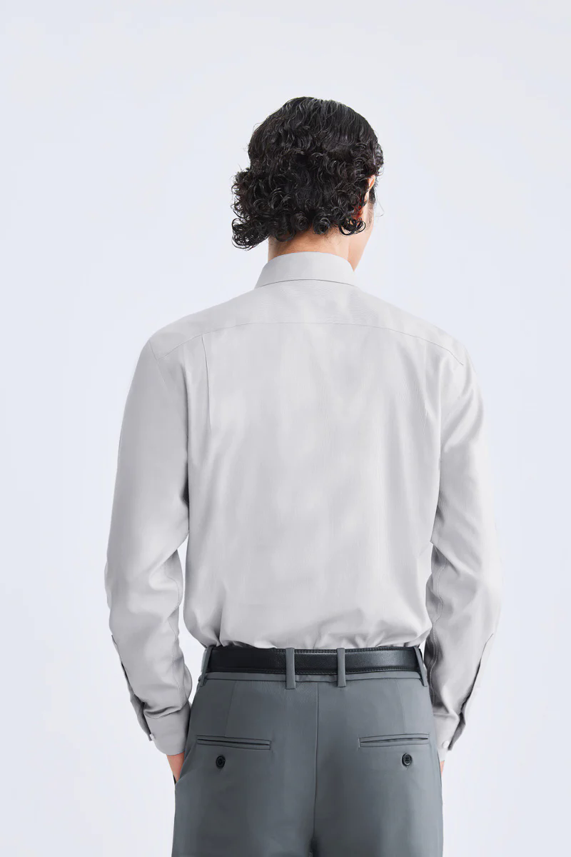 Supreme Cotton-Cashmere Dobby Dress Shirt | Grey Stripes 28700N Supreme Cotton-Cashmere Dobby Dress Shirt | Grey Stripes 28700N