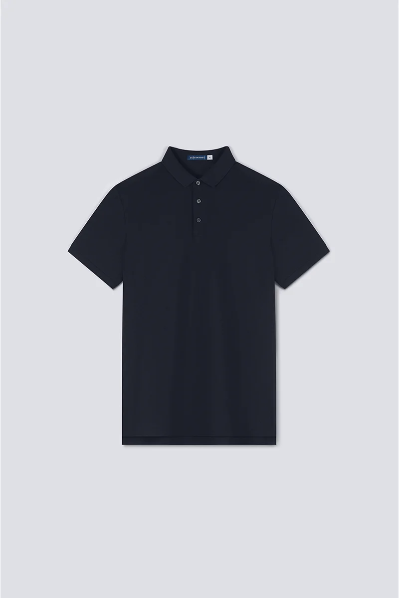 3-Button Pique Polo | Navy NNY096