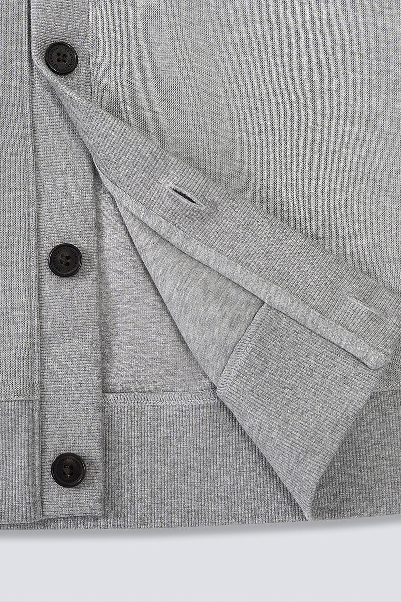 Merino-Blend French Rib Cardigan | Grey EBC054 Merino-Blend French Rib Cardigan | Grey EBC054