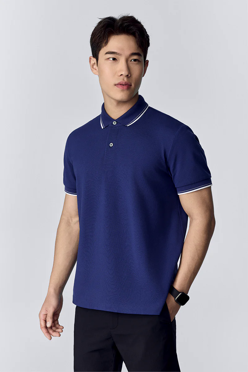 Pique Tipped Polo | Patriot Blue PT3925