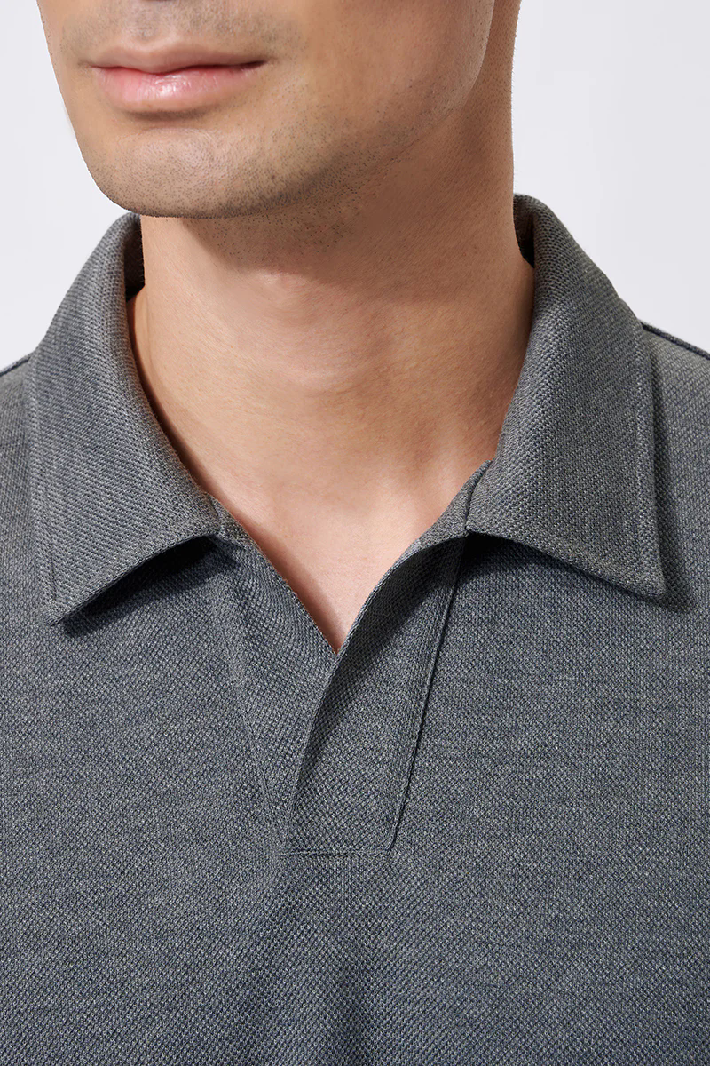 Regal Pique Buttonless Polo | Dark Grey EBCG30 Regal Pique Buttonless Polo | Dark Grey EBCG30