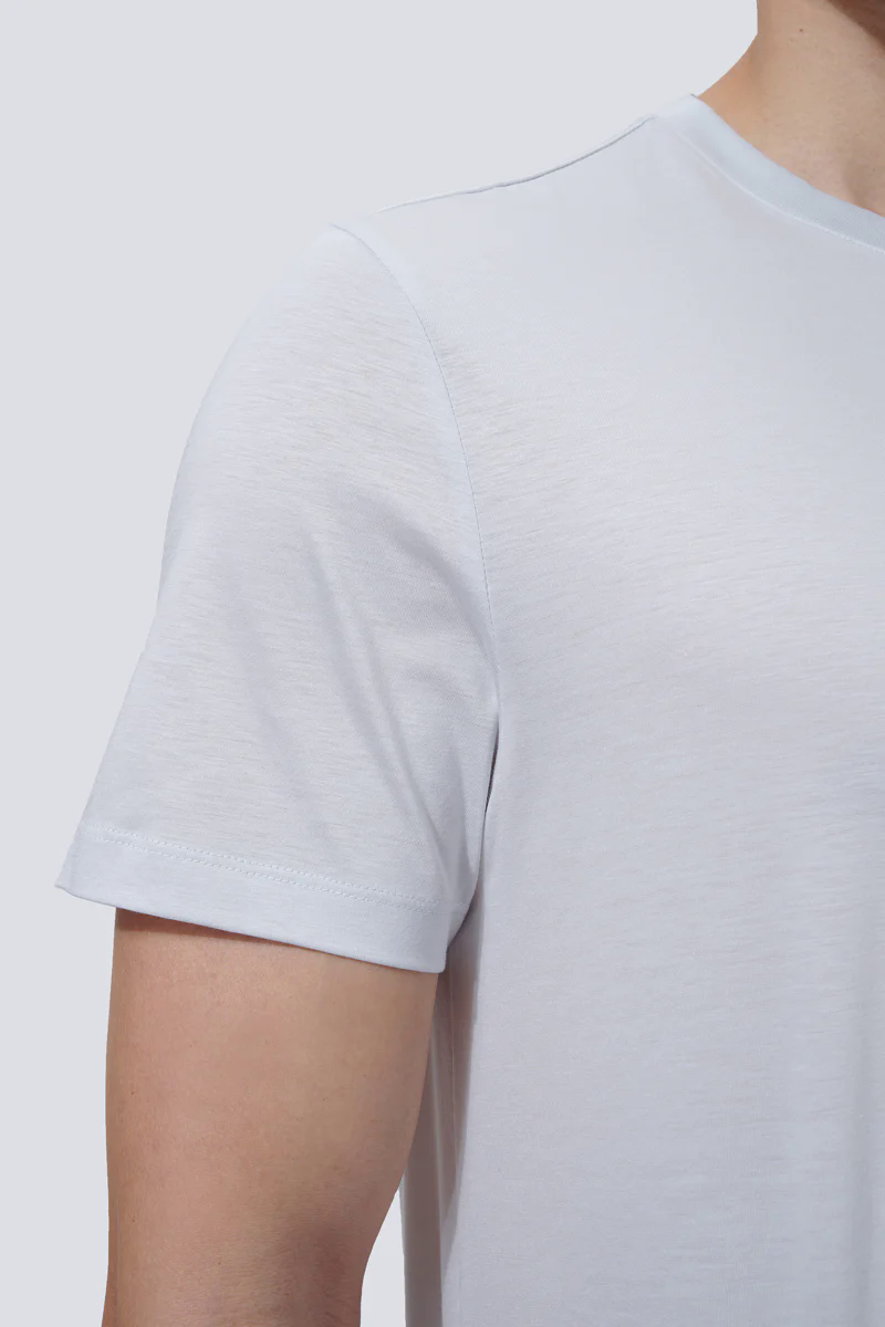 Supreme Cotton-Silk Crew Neck T-Shirt | Light Grey BLE038 Supreme Cotton-Silk Crew Neck T-Shirt | Light Grey BLE038