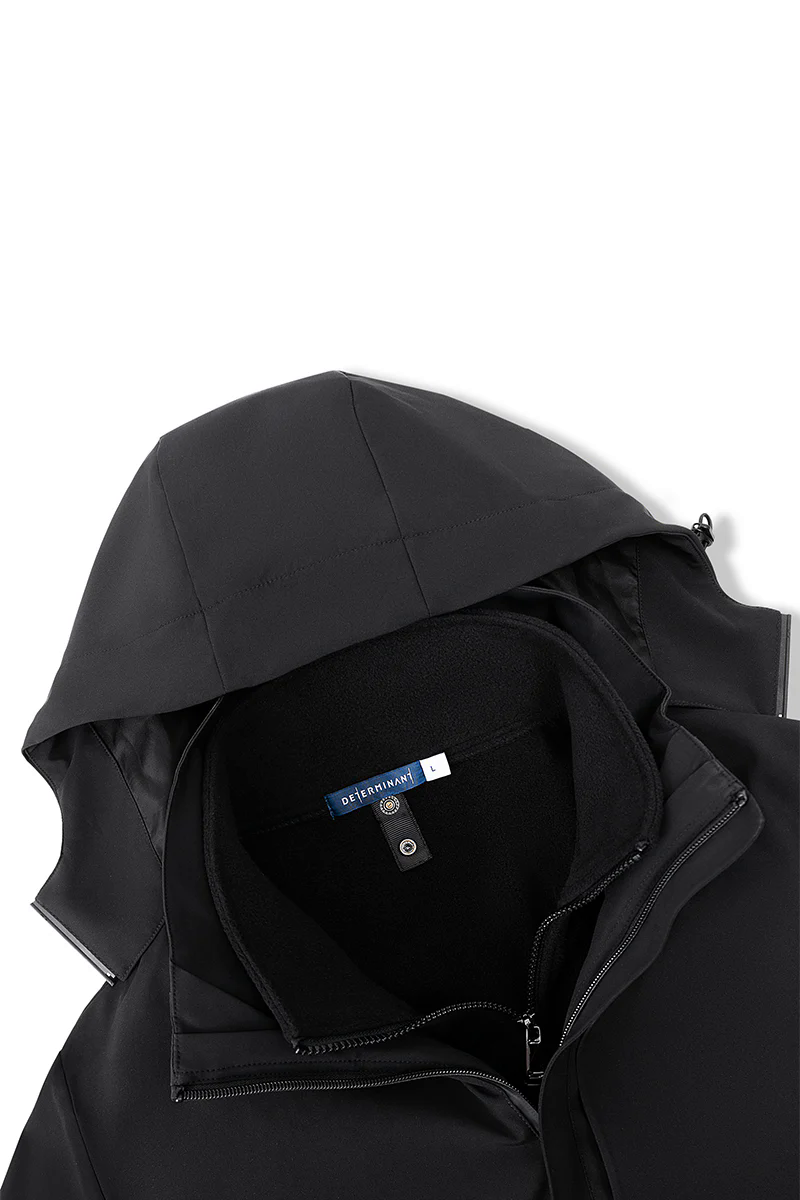 3-in-1 Convertible Water Repellent Jacket | Black BKFD01