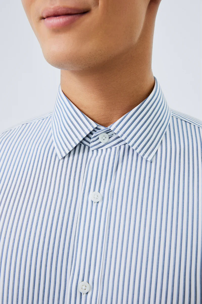 Waterless Dye Dress Shirt | Dark Blue Stripes 22565N Waterless Dye Dress Shirt | Dark Blue Stripes 22565N