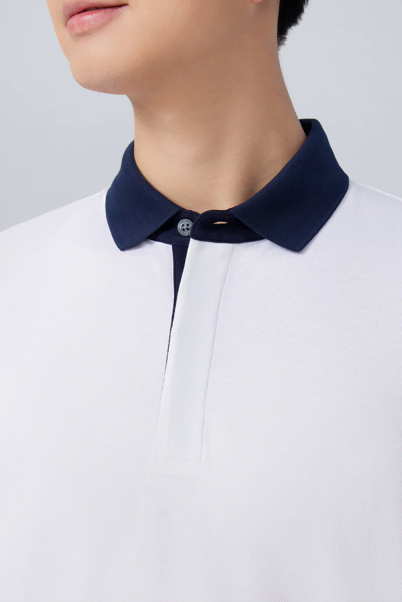 Pique Contrast Collar Polo | White WH001Z